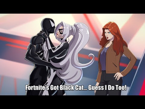 Peter Parker, Spooderman, Miles Morales, and the Spider Society React to Black Cat in Fortnite