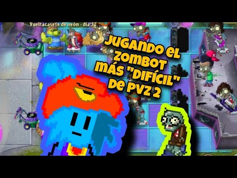 Jugando El zombot Más dificil' De PVZ 2. (Vueltacasete de neón).