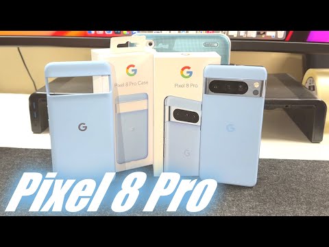 Google Pixel 8 Pro Bay Blue & Blue Pixel 8 Pro Case