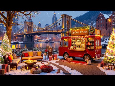 Cozy Christmas Jazz - Warm Coffee Truck Vibes Inside the Park in the Winter Ambience