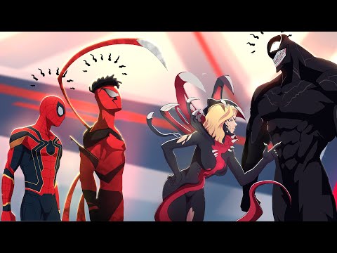 Gwenom, Miles Morales in Carnage Symbiote Suit, and Spiderman React to Venom: The Last Dance Movie"