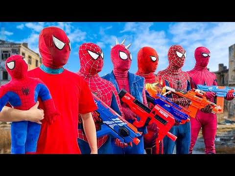 Top New Pro 7 SPIDER-MAN in 1 House...?? || Hey All SuperHero , Go To Trainning Nerf Gun !!