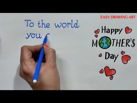 how to write mother's day thought /quote in calligraphy || how to make mother's day greeting card