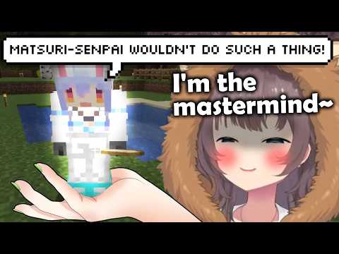 Pekora Didn't Know She Was Dancing in Matsuri's Palm the Whole Time 💀💅 (Minecraft New World)