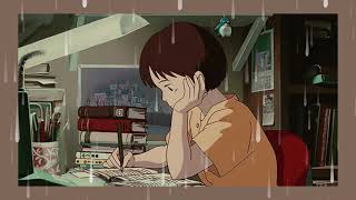 study with me anime ver. 📚  Ghibli Studio relaxing music and rain sounds/ 1 hour study