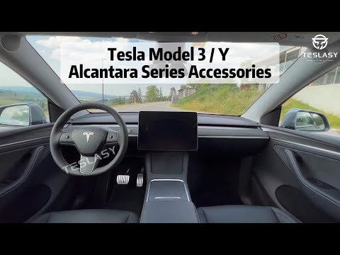 Tesla Model 3/Y Alcantara Ultra-Thin Front Door Gap & Dashboard Trim Interior Accessories #tesla