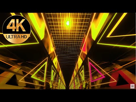 5 hour 4k Flashing Disco Light Metallic Gold color Relaxing background Abstract Video neon tunnel,