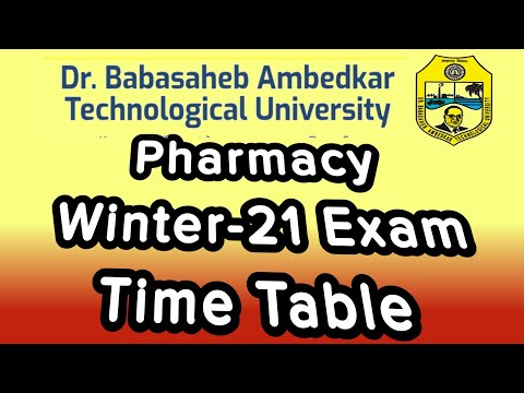 DBATU Pharmacy Exam winter-21 Time Table Declared