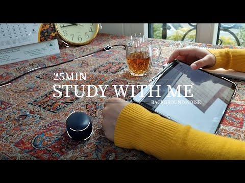 25_MIN STUDY WITH ME💻🌱| COZY ROOM / MORNING STUDY 📖 /No Music / Background Noise