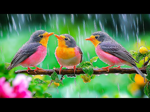 Piano, Birds Singing in the Rain for Calm 4K ~ Good for the heart and calms the nervous system 🕊️🕊️