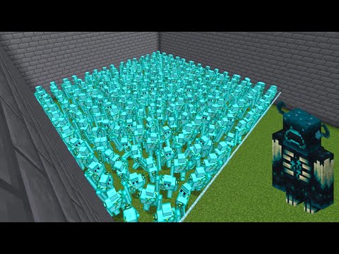 Golden Iron Golem vs Warden - Minecraft Mob Battle