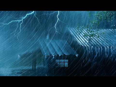 😴 I Want You to Sleep Well Tonight | Terrible Rainstorm, Powerful Thunder & Wind on Hurricane Night