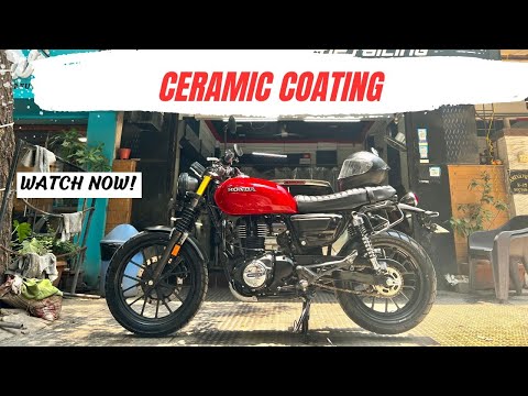 Ceramic coating and Detailing on Honda CB 350 RS at Radiant Detailing Studio