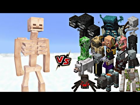 Minecraft: ALL Mobs vs Stunt Skeleton – EPIC Battle!