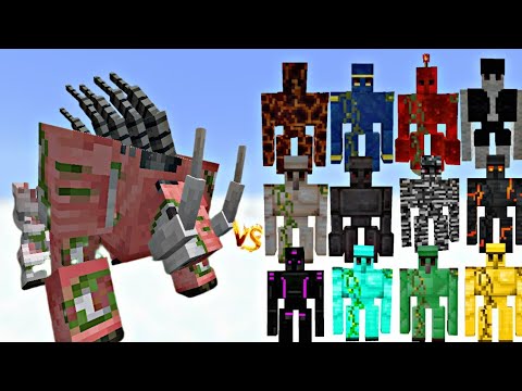 Minecraft All Golems vs Mutant Zoglin – Epic Battle Showdown!