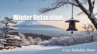 ❄️ Peaceful Winter Relaxation ❄️ | 1 Hour Snowy Ambience with Mount Fuji 🗻 & Soft Music 🎶