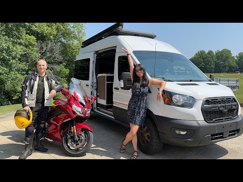 Camper Van + Motorcycle Trip | RV Camping at Patoka Lake