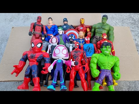 THANOS VS SPIDERMAN VS HULK VS CAPTAIN AMERICA VS IRONMAN VS SUPERMAN SUPERHERO AVENGERS UNBOXING