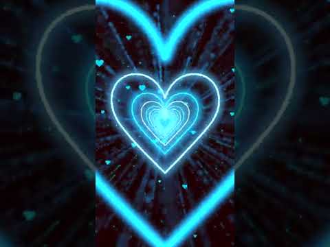 Heart Background 💙Blue Heart Tunnel | Animated Background | Wallpaper Heart | Neon Heart Tunnel