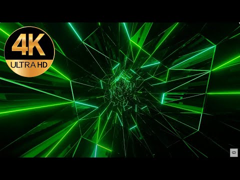 7 hour 4k Fast Moving Green Metallic color Relaxing Abstract Background Tunnel Video screensaver