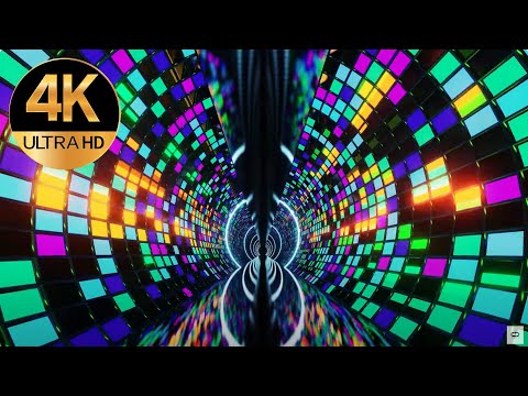 7 hour Tv 4k Meditation Metallic Multi color Relaxing Abstract Background Tunnel Video, screensaver