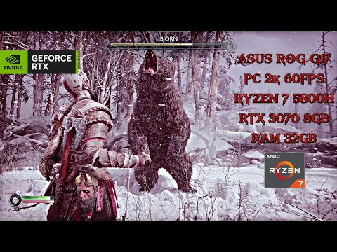 Boss BJÖRN God of War Ragnarok PC 60FPS 2K RTX 3070 (8gb) 7 5800h RAM 32GB