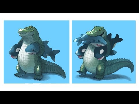 「サメとシャチのぬいぐるみ」　ibisPaint イラストメイキング動画