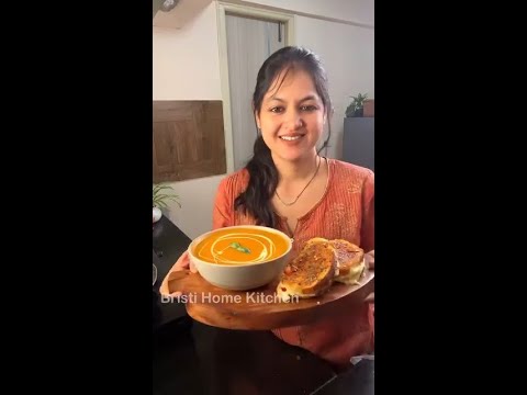 Roasted Tomato Soup & Cheesy Garlic Sandwich इतना टेस्टी Dinner खा कर सबका मन खुश हो गया | 🤗