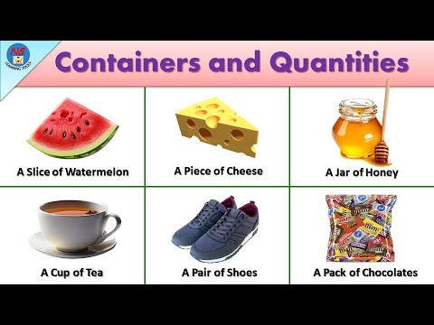 50 Containers and Quantities | Containers and Quantities Vocabulary words with examples and pictures