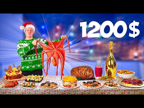 THE MOST EXPENSIVE CHRISTMAS TABLE FOR $1200 / HUGE OCTOPUS, SEA UCHIN CAVIAR, CRABS, LANGUSTS