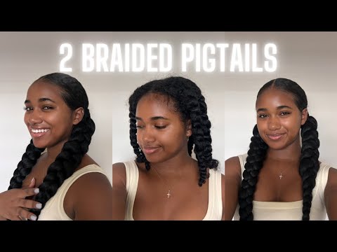 2 Braided Pigtails With Braiding Hair | EXTREMELY beginner friendly!