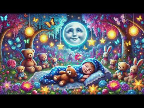 Moon & Stars Lullaby for Babies ❤️| Soothing Voice & Relaxing Sleep Music | Fall Asleep In 3 Minutes