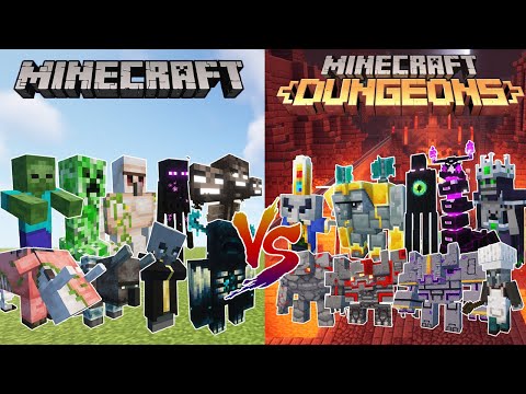 Minecraft vs Minecraft Dungeons - Minecraft Mob Battle