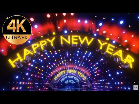 7 hour 4k Happy New Year 2025 Welcome Relaxing background Abstract Party Video neon Loop screensaver