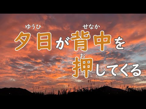 夕日が背中を押してくる