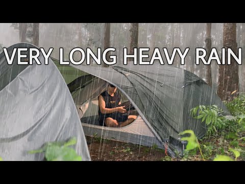 UNSTOPPABLE LONG HEAVY RAIN UNTIL MORNING‼️ SOLO CAMPING IN LONG HEAVY RAIN