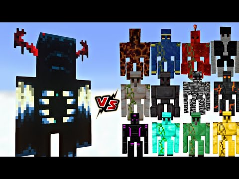 Minecraft: All Golems vs Netherite Warden – Ultimate Battle!