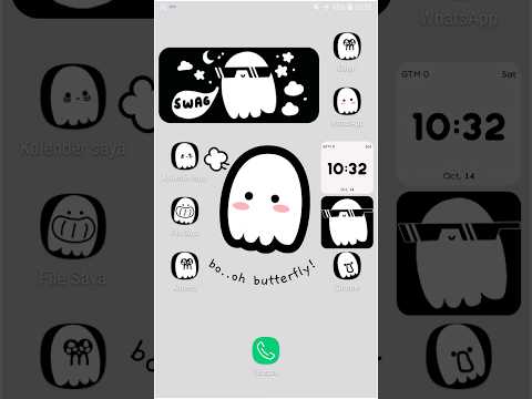 wait #customizeyourphone #samsungthemes #cute #spoopy #ghost #halloween