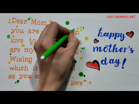 how to write mother's day thought in english calligraphy || how to make mother's day greeting card