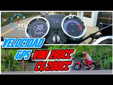 Moto (VINI 190CC Y CG200 SUPER GATO) Prueba de velocidad por GPS GO PRO rodajes 36-15 y 36-16