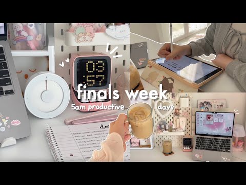 Finals week🖇️🤍PRODUCTIVE and REALISTIC, lots of coffee/studying, 6am mornings, balancing life+school