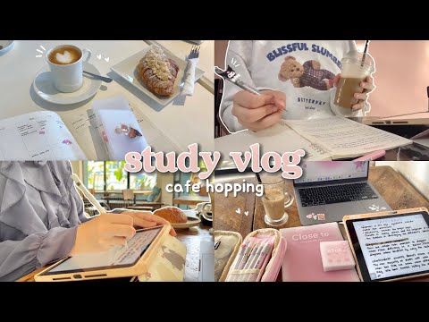 Cafe study vlog ☕️📓lots of coffee and studying, cafe hopping, working at cafe, my planning method’s