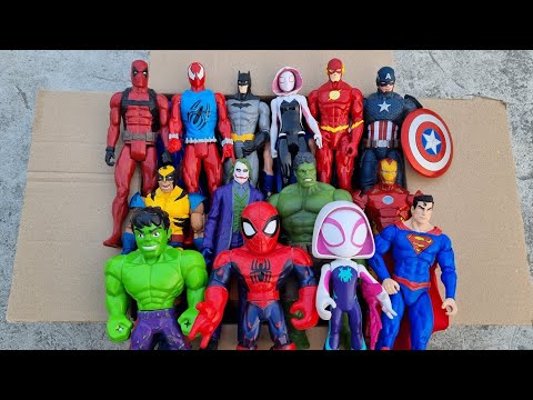 SPIDERMAN VS HULK VS CAPTAIN AMERICA VS IRONMAN VS THANOS VS SUPERMAN SUPERHERO AVENGERS UNBOXING