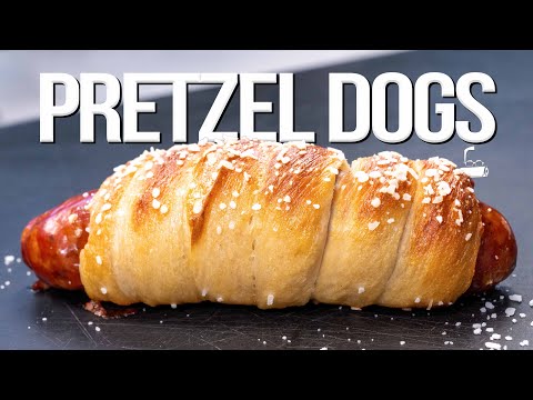 HOMEMADE PRETZEL DOGS RECIPE (SO SOFT SO DELICIOUS!) | SAM THE COOKING GUY