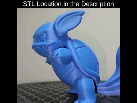 Pokemon Wartortle ID 8 Printed on Bambu Lab A1