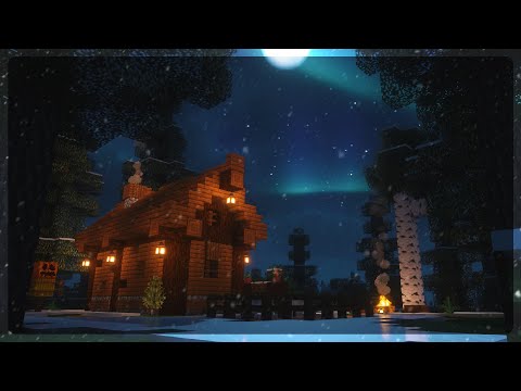 ✨ Minecraft Cozy Cabin & Starry Night | Ambience w/ C418 Music Box