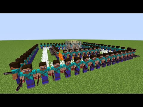 Can Guard Steve's Break the Defense To Save Villagers? (Minecraft Battle!)