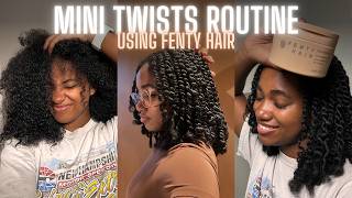 Mini Twists Routine On Natural Hair | Using Fenty Hair, No Heat Added, Type 3B-4 Curls