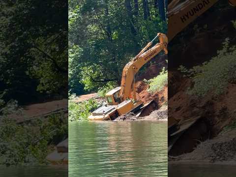 Excavator Sinks into Lake: Epic Fail #fail