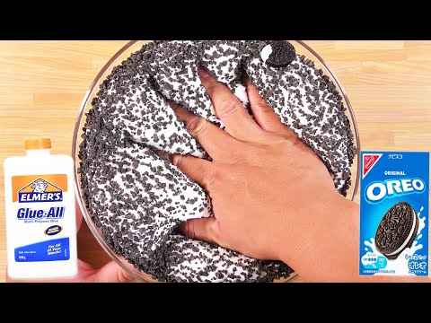 【DIY】Giant Oreo Slime【slime ASMR】